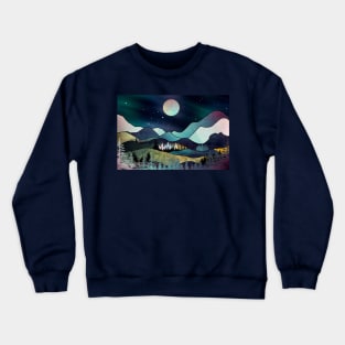 Starry night in the mountains Crewneck Sweatshirt